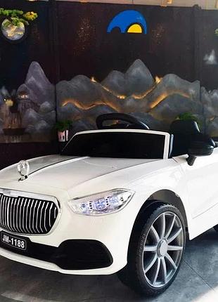 Дитячий електромобіль на акумуляторі mercedes m 4864 з пультом радіокерування білий