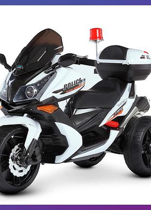 Дитячий електро мотоцикл триколісний на акумуляторі bambi m 4852 для дітей 3-8 років білий