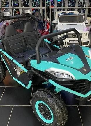 Дитячий електромобіль на акумуляторі багі m 4969 з пультом радіокерування для дітей 3-8 років синій