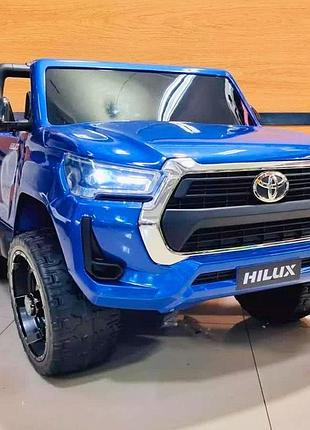 Детский электромобиль m 4919 eblr-2, toyota hilux, мягкое сиденье синий