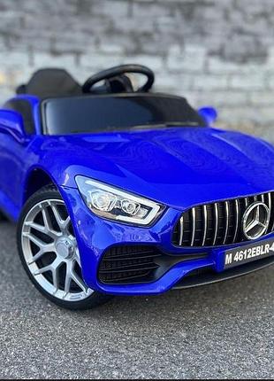 Дитячий електромобіль на акумуляторі mercedes m 4612 з пультом радіокерування 3-8 років синій