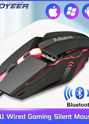K-snake m11 дротова ігрова миша з rgb-підсвіткою та регульованим dpi зелений