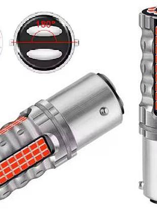 Led лампа p21/5w ba15s 1157 красная 22w 12-24v с обманкой canbus стоп/габарит