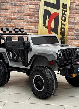 Дитячий електромобіль на акумуляторі джип jeep wrangler rubican joy rc-3379/80 з пультом радіокерування для дітей 3-8 років сірий