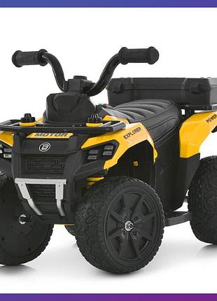 Детский электроквадроцикл на аккумуляторе bambi racer m 6286 с пультом радиоуправления для детей 3-8 лет желтый