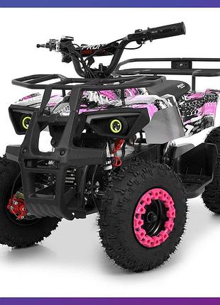 Квадроцикл електричний з мотором 1000w profi hb-atv1000as-8 для дітей 5-10 років рожевий