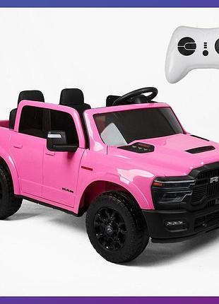 Дитячий електромобіль на акумуляторі джип ram joy rm-7330/4 з пультом радіокерування для дітей 3-8 років рожевий