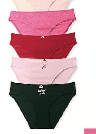 Victoria's secret
5-pack stretch cotton bikini panties, оригинал трусики victoria’s secret