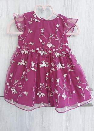 Ошатна сукня з вишивкою mini club для дівчинки 3-6м 62-68см