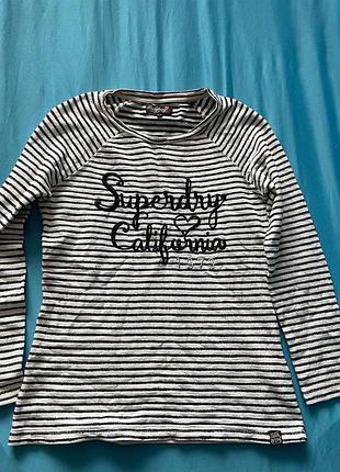 Стильний смугастий жіночий  лонгслів superdry california, розмір m