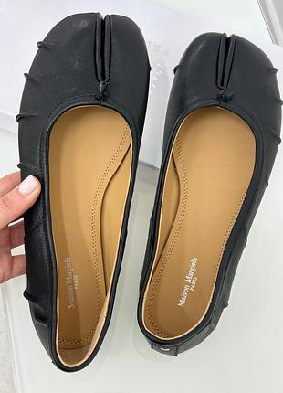 Женские чёрные балетки таби maison margiela