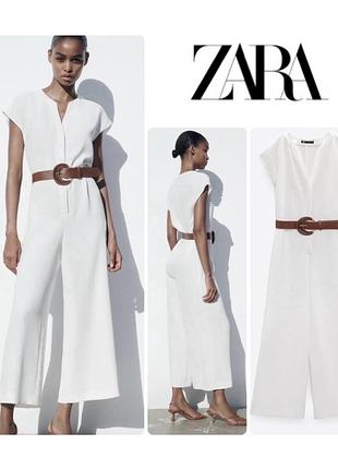 Святковий білий комбінезон з кюлотами від zara з лімітованої колекції.