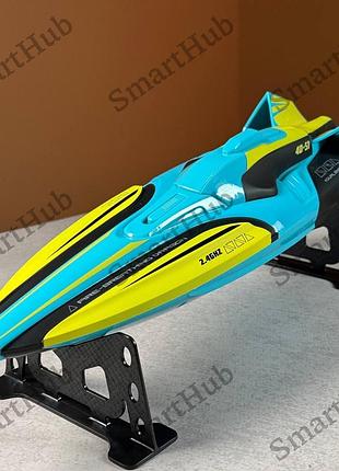 Катер на радіокеруванні aqua dragon 30 км/год синій | човен на пульті управління | корабель на радіоуправлінні