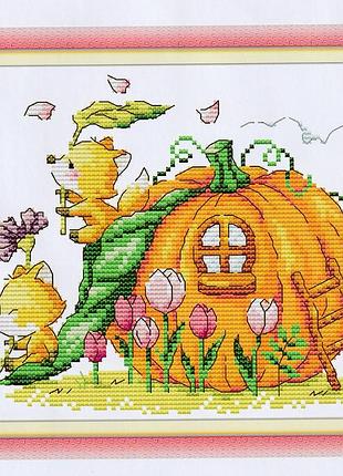 Набір для вишивання за нанесеною на канву схемою “the forest playground 3”. aida 14ct printed , 22*19 см.