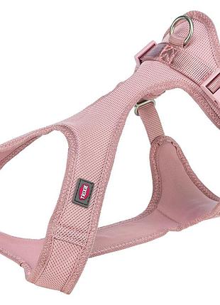 Шлея trixie comfort для собак м которая xs–s 30–45 см 15 мм светло-розовая