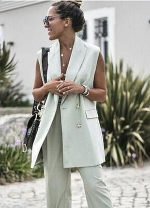 Длинный жилет свободного кроя zara