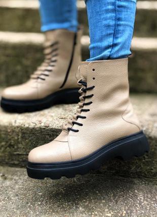 Ботинки на платформі жіночі шкіряні, демісезон