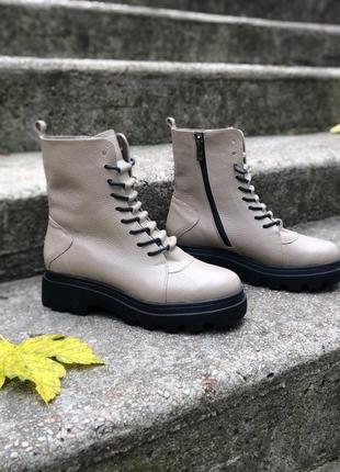 Ботинки на платформі жіночі шкіряні, демісезон