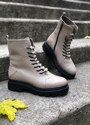 Ботинки на платформі жіночі шкіряні, демісезон