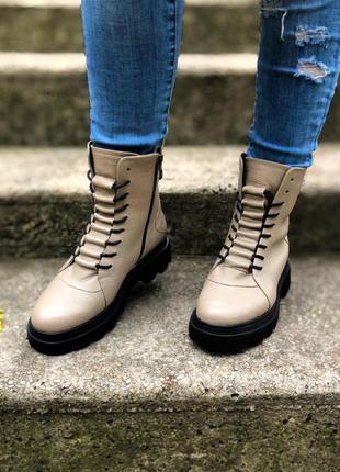 Ботинки на платформі жіночі шкіряні, демісезон