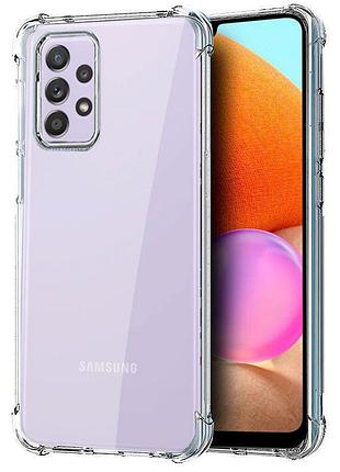 Прозрачный чехол для samsung a32 4g (a325) ударопрочный силиконовый shockproof (бампер)