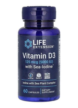 Vit d3 with sea-iodine™ 125 mcg (5000 iu) - 60 caps