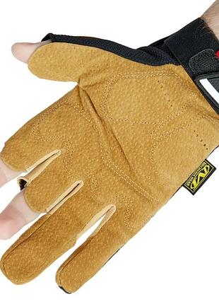 Перчатки mechanix m-pact framer leather (р.xl), коричневые, тактические, демисезонные 2