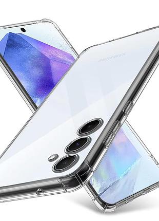 Прозрачный чехол для samsung a55 5g (a556) ударопрочный силиконовый shockproof (бампер)