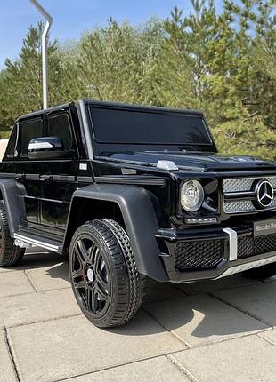 Детский электромобиль двухместный на аккумуляторе mercedes m 6150 с пультом р/у для детей 3-8 лет черный