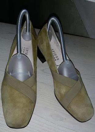 Spiless (немечковая)- элегантные замшевые туфли р.38 1/2 -25.2см