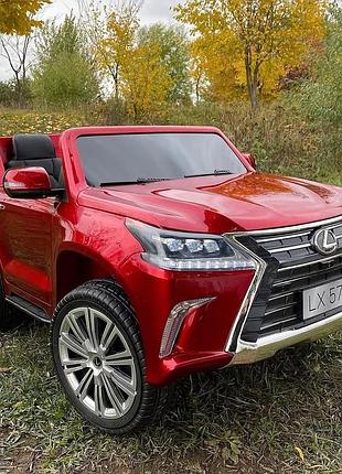Детский электромобиль на аккумуляторе lexus lx 570 на радиоуправлении для детей 3-8 лет красный