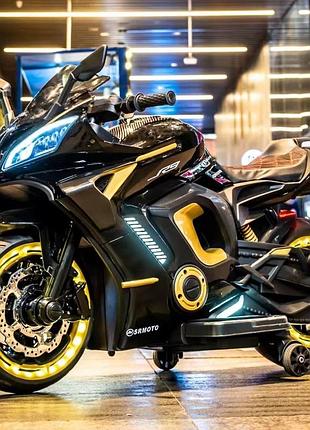 Детский электро мотоцикл двухколесный на аккумуляторе yamaha m 5774 для детей 3-8 лет черный