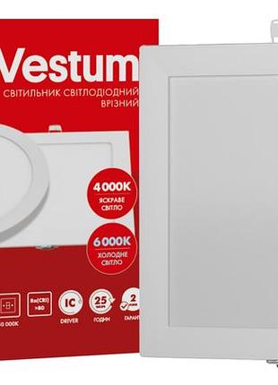 Квадратний світлодіодний врізний світильник vestum 24w 4000k 220v 1-vs-5207
