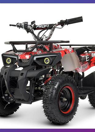Квадроцикл електричний із мотором 800w profi hb-atv800as-3 для дітей від 6 років червоний