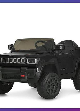 Детский электромобиль двухместный на аккумуляторе джип jeep recon jj 2500 с пультом р/у для детей 3-8 лет черный