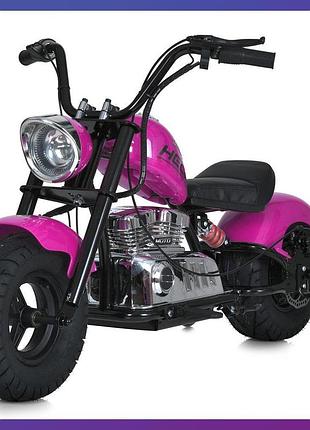Детский электро мотоцикл двухколесный на аккумуляторе harley-davidson m 6016 для детей 3-8 лет розовый