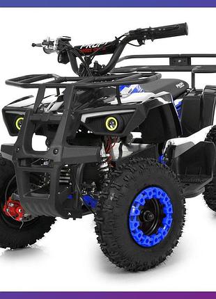 Квадроцикл электрический с мотором 1000w profi hb-atv1000as-2-4 для детей 5-10 лет черно-синий
