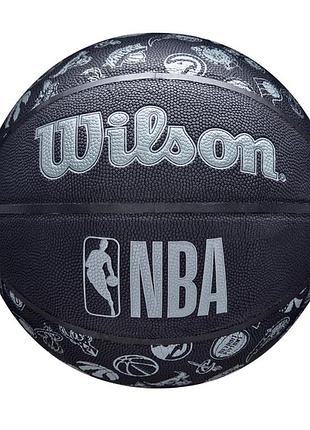 Мяч баскетбольный кожаный с эмблемами клубов wilson nba all team wtb1300xbnba7 (размер 7)