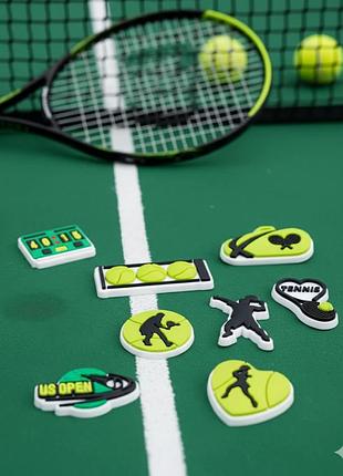 Джибитсы спорт теннис ракетка sport tennis jibbitz 8 шт аксессуары крокс украшение