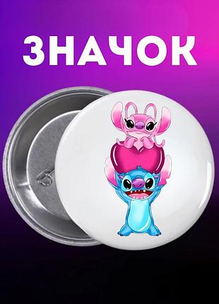 Значек лило и стич lilo & stitch на булавке на рюкзак 44 мм 1 шт
