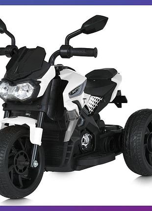 Дитячий електро мотоцикл триколісний на акумуляторі bambi m 5825 для дітей 2-6 років білий