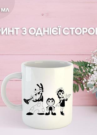 Кружка бенді та чорнильна машина з принтом керамічна чашка bendy and the ink machine 330 мл