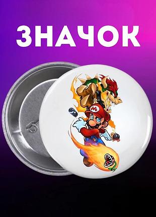 Значек супер марио super mario на булавке на рюкзак 44 мм 1 шт
