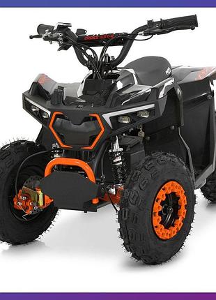 Квадроцикл электрический с мотором 1000w profi hb-ffg1000-2-7 для детей 5-10 лет черно-оранжевый