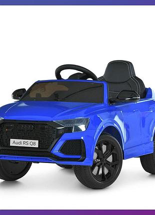 Дитячий електромобіль на акумуляторі audi rs q8 m 4569 з пультом радіокерування для дітей 3-8 років синій фарбований
