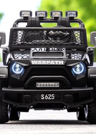 Дитячий електромобіль на акумуляторі двомісний джип jeep m 6108 з пультом р/у для дітей 3-8 років чорний