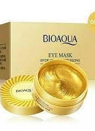 Патчи гидрогелевые омолаживающие bioaqua gold luxurious eye masc с ионами золота и морскими водорослями