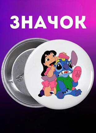 Значек лило и стич lilo & stitch на булавке на рюкзак 44 мм 1 шт