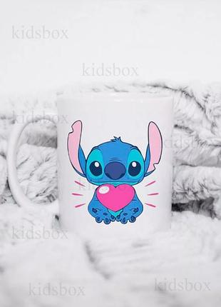 Кружка ліло і стіч з принтом керамічна чашка lilo and stitch 330 мл