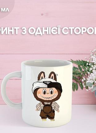 Кружка лабубу labubu с принтом керамическая чашка 330 мл